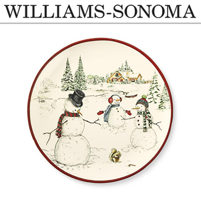 [해외][윌리엄 소노마] Snowman Dinner Plates, Set of 4